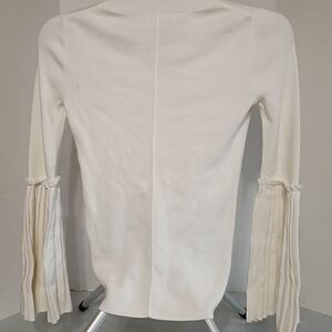 Banana Republic Cream Pleated Sleeve Blouse